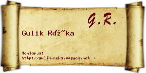 Gulik Réka névjegykártya